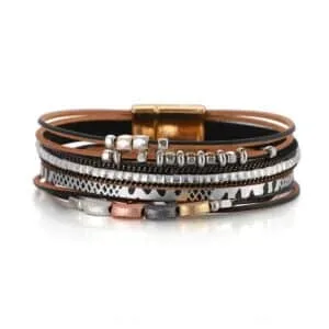 Bracelet - Bohemian Style Leather Multi-Layer Bangle