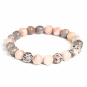 Bracelet Crystal - Pink Zebra Jasper 8mm Beads